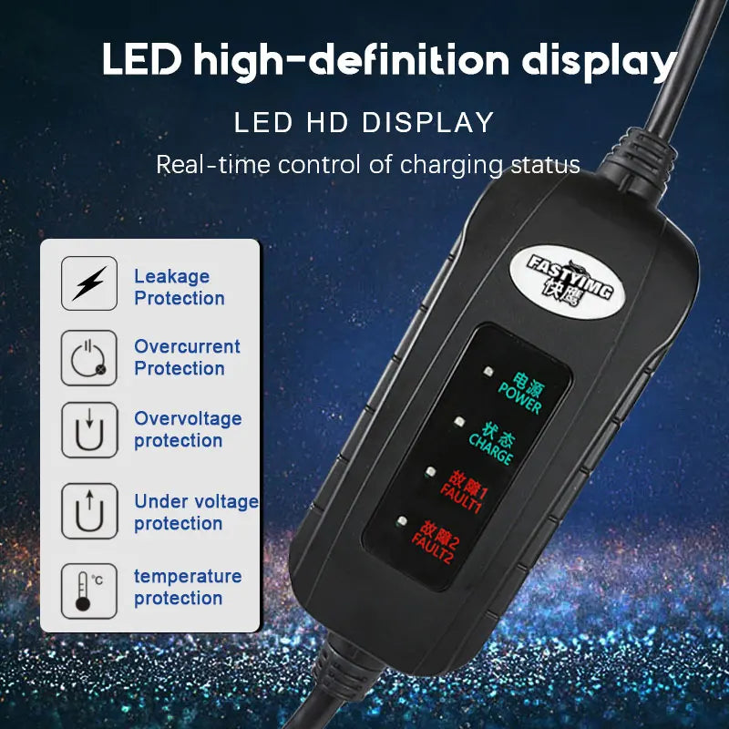 3KW Portable AC EV Charger
